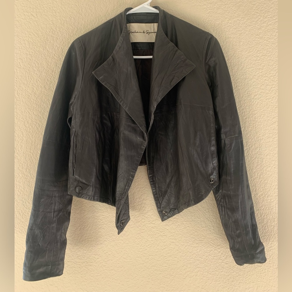 Velvet by Graham & Spencer Black Leather Jacket